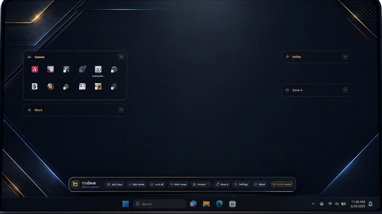 Clean organized desktop after IDoDesk